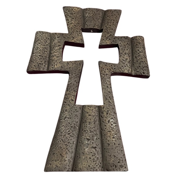 Hobby Lobby Other - Decorative Silver Stone type Cross Wall Art